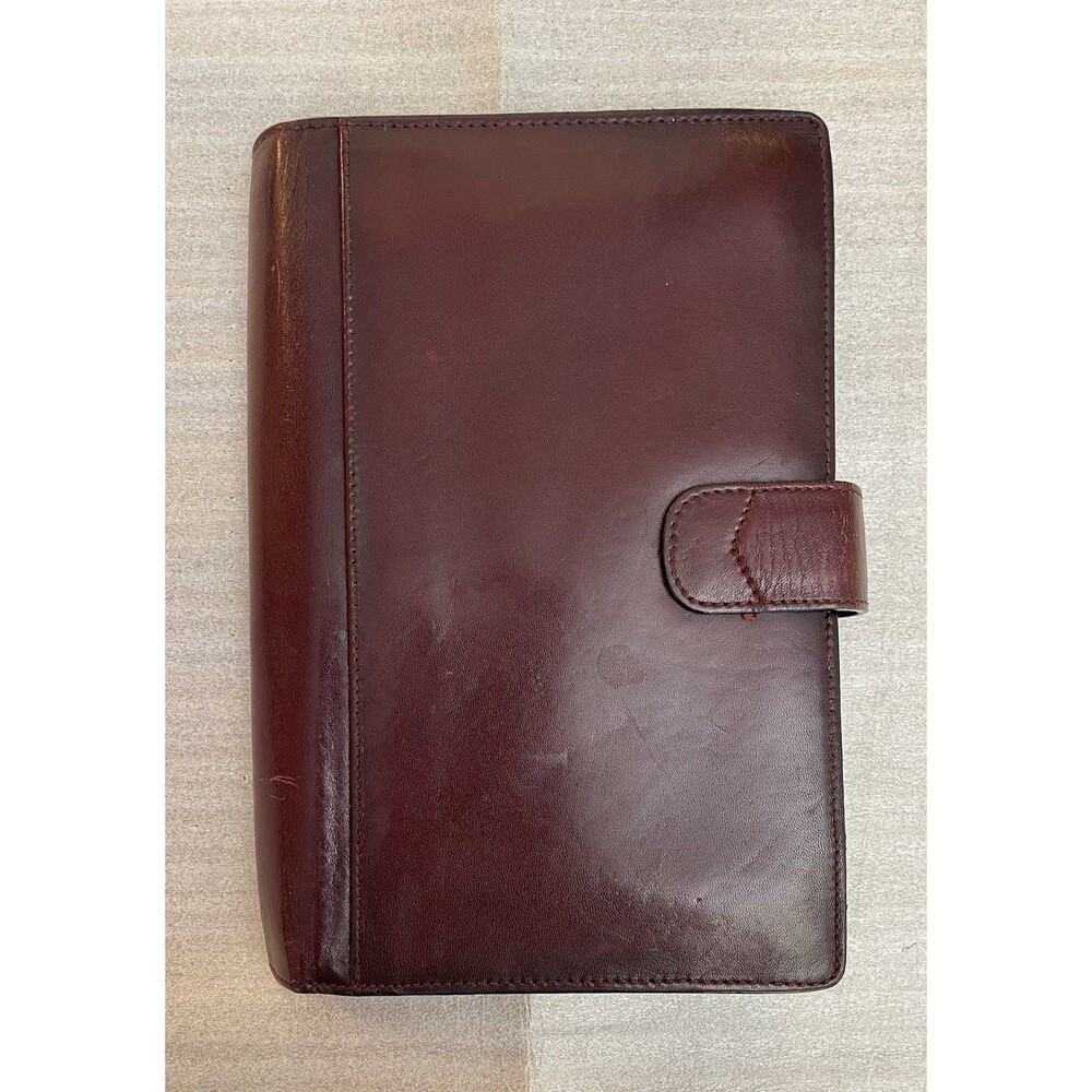 VTG Bally Burgundy Brown Leather Envelope Clutch Wristlet Organizer 1990s Italy - Picture 12 of 14